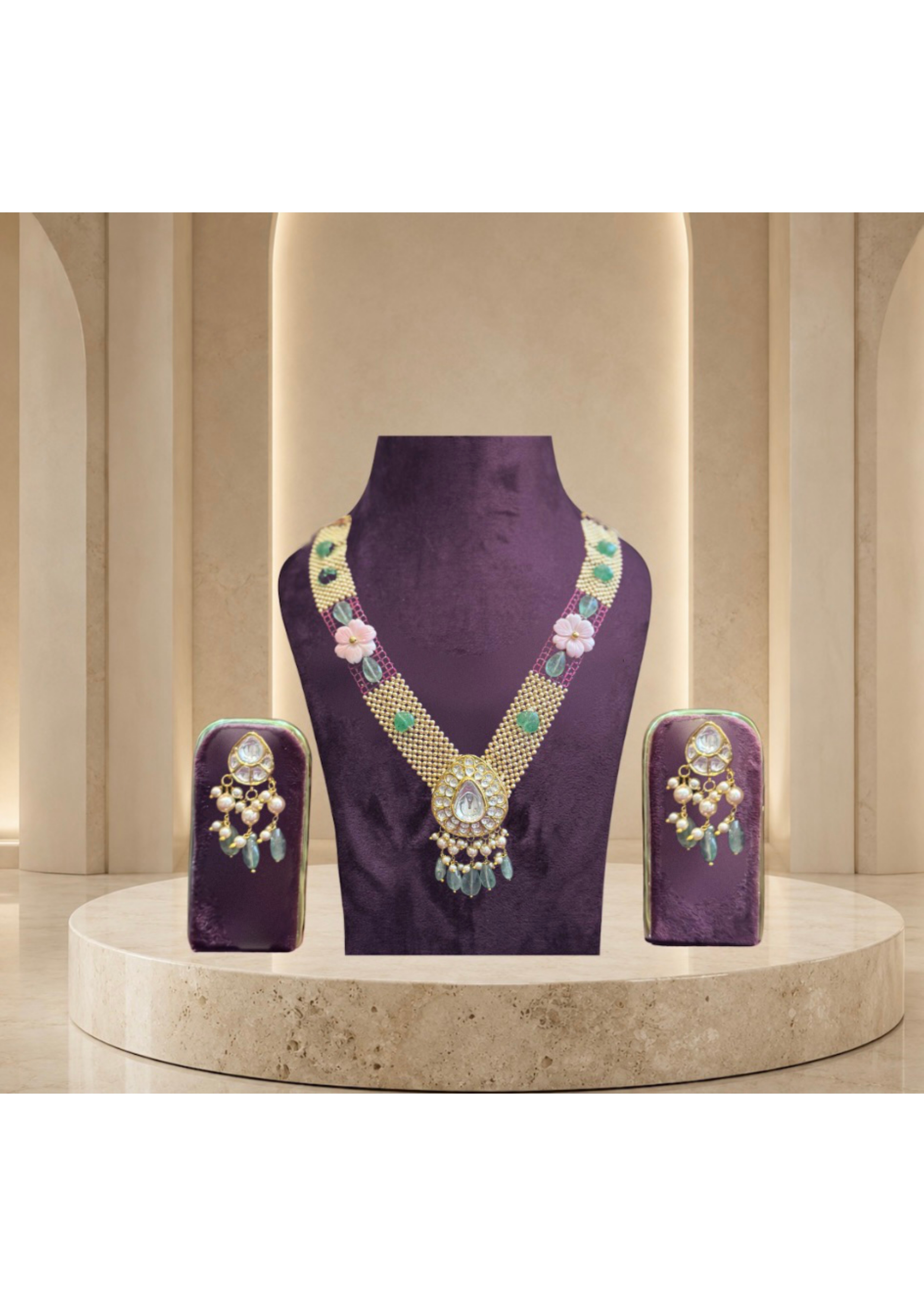 Kalyani Pearl Mesh Necklace — Necklace Sets jewellery by Shree Kishan Jewellers & Sons